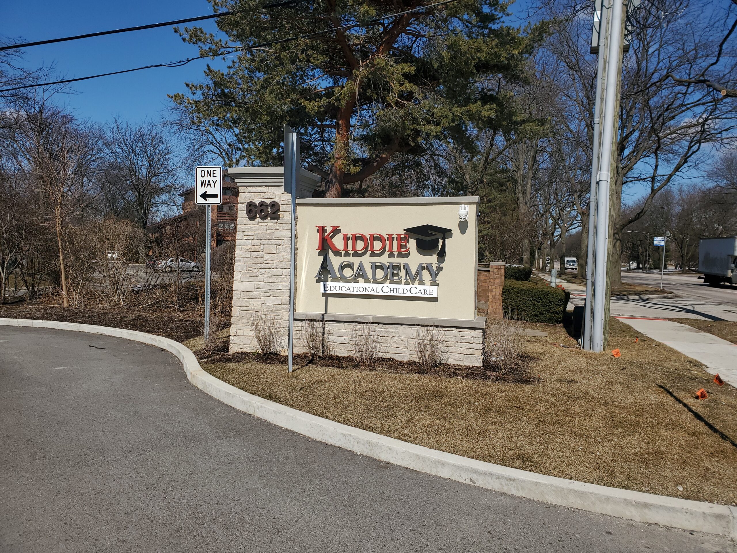 front entrance of Kiddie Academy Educational Child Care that includes exterior signage