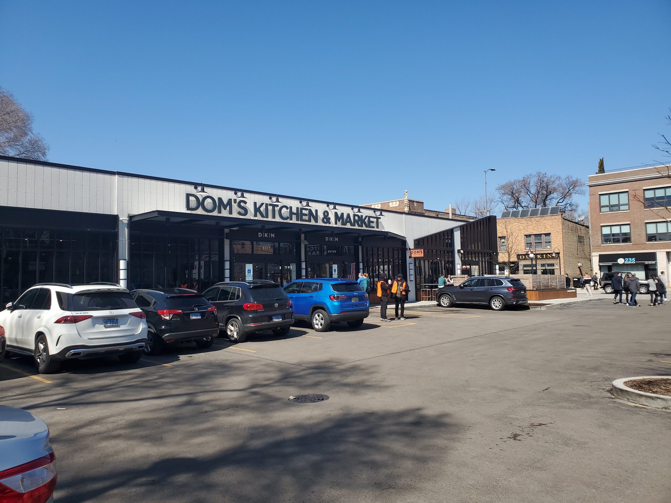 dom's kitchen and market parking lot with proper grading and stormwater drainage